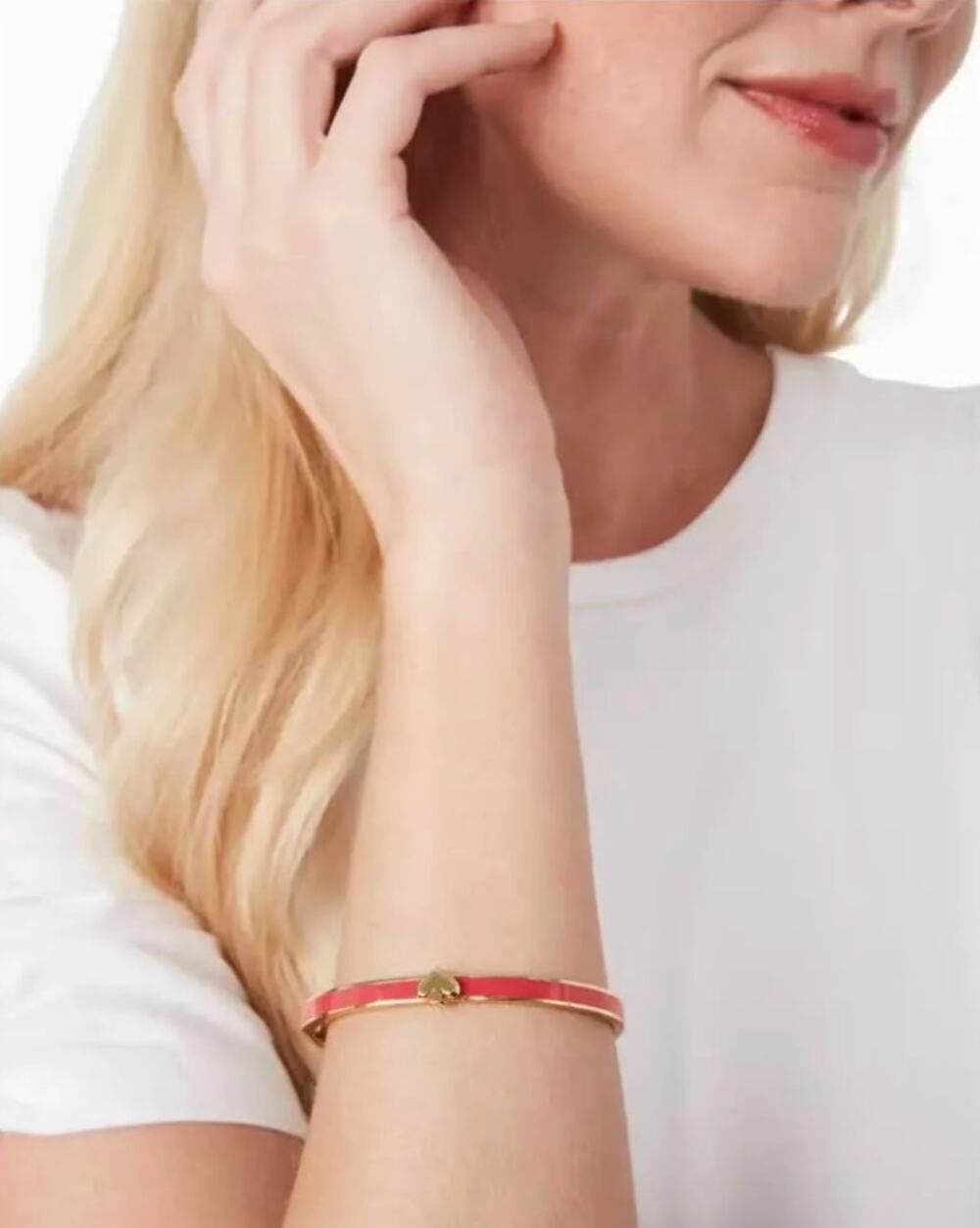 Kate Spade Everyday Spade Thin Coral Enamel Bangle